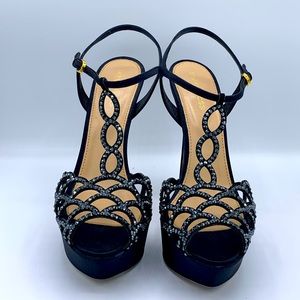 Crystal embellished platform sandals